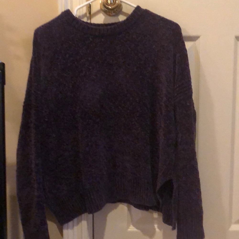 Purple crushed velvet sweater
